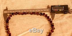 Natural Dark Red Brown BALTIC AMBER Cube Bead Necklace 20.68g R101051