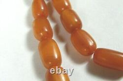Natural Eggyolk Butterscotch Baltic Amber Polished Prayer Bead Necklace 30 grms