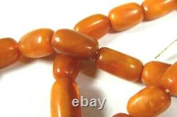 Natural Eggyolk Butterscotch Baltic Amber Polished Prayer Bead Necklace 30 grms