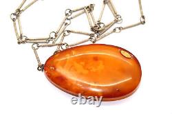 Natural Genuine Antique Butterscotch Egg Yolk Baltic Amber Pendant 26.8g