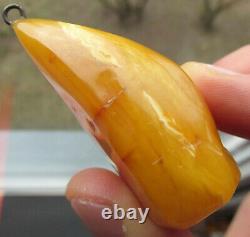 Natural Genuine Antique Butterscotch Egg Yolk Baltic Amber Pendant 29.5g
