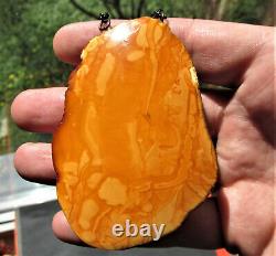 Natural Genuine Antique Butterscotch Egg Yolk Baltic Amber Pendant 55g
