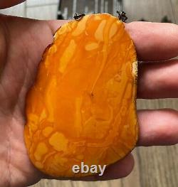 Natural Genuine Antique Butterscotch Egg Yolk Baltic Amber Pendant 55g