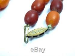 Natural Genuine Baltic Amber BUTTERSCOTCH EGG Yolk Necklace Beads 23.70 g