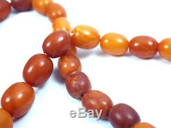 Natural Genuine Baltic Amber BUTTERSCOTCH EGG Yolk Necklace Beads 23.70 g