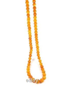Natural Genuine Baltic Amber BUTTERSCOTCH EGG Yolk Necklace Beads 35,1 g