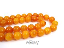 Natural Genuine Baltic Amber BUTTERSCOTCH EGG Yolk Necklace Beads 35,1 g