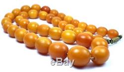 Natural Genuine Baltic Amber BUTTERSCOTCH EGG Yolk Necklace Beads 45.50 g