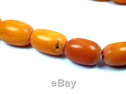 Natural Genuine Baltic Amber BUTTERSCOTCH EGG Yolk Necklace Beads 52.10 g
