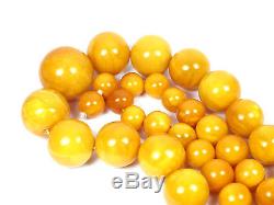 Natural Genuine Baltic Amber BUTTERSCOTCH EGG Yolk Necklace Beads 89.97 g