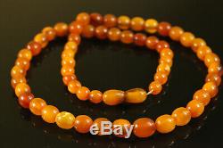 Natural OLD Antique 19.4g Butterscotch Egg Yolk Baltic Amber Stone Necklace C126