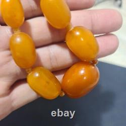 Natural OLD Antique 38.5g Butterscotch Egg Yolk Baltic Amber Stone Necklace