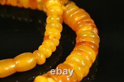 Natural OLD Antique 50.3g Butterscotch Egg Yolk Baltic Amber Stone Necklace B897