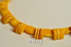 Natural OLD Antique 50 gr Butterscotch Egg Yolk Baltic Amber Stone NECKLACE