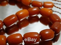 Natural Old Antique Butterscotch Egg Yolk Beads Baltic Amber Necklace 46 Grams