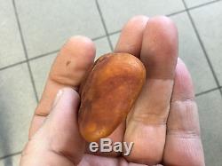 Natural Old Baltic Amber Stone Pendant Butterscotch color, 21.3gr