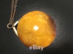 Natural Old Baltic Amber Stone Pendant Butterscotch color, 23gr