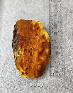 Natural RAW RUSSIAN AMBER Stone. EGG YOLK AMBER Stone. VINTAGE Amber 162g