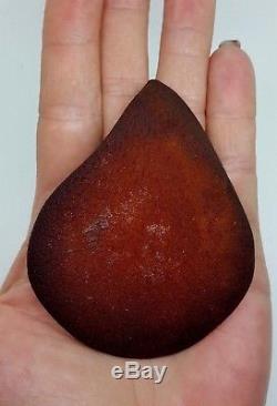 Natural Unique Baltic Sea Amber Brown Cherry Big Drop Pendant 49.14 g