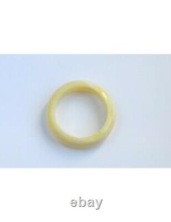Natural White Amber Bangle Bracelet, Carved from one stone One Piece of Pure Nat