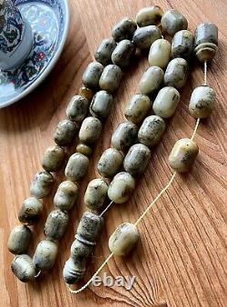 Natural White Baltic Amber 80g. Islamic Prayer Rosary Big Beads Tesbih Misbaha