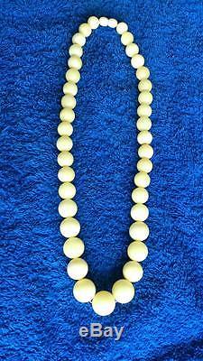 Natural White Butterscotch Baltic Amber Beads Necklace 38.9 gram