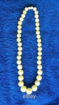 Natural White Butterscotch Baltic Amber Beads Necklace 38.9 gram
