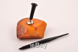 Natural antique Baltic butterscotch amber pen holder 230.45g size 100x87x38mm