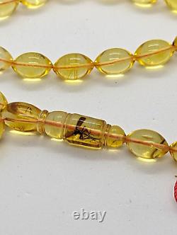 Natural baltic amber Inclusive Islamic Player Rosary 14.8g 33 Beads #6