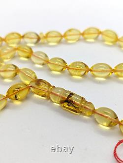 Natural baltic amber Inclusive Islamic Player Rosary 14.8g 33 Beads #6