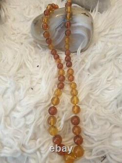 Natural baltic amber necklace with the look Gold 750