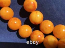 Natural old Egg Yolks Baltic amber stone necklace 68 gram