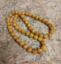 Natural old Egg Yolks Baltic amber stone necklace 68 gram