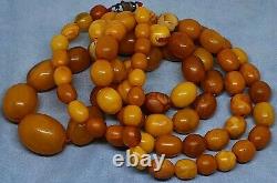 Natural old baltic amber 84gr. Old big butterscotch Necklace rare