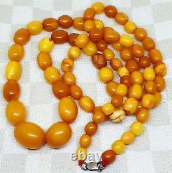 Natural old baltic amber 84gr. Old big butterscotch Necklace rare