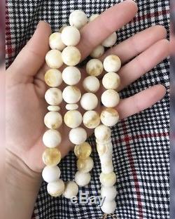 Natural pressed Baltic 100% amber rosary misbah 33 prayer beads 70g