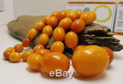 Necklace Natural Amber Baltic Bead Old 37,4g Vintage R-001