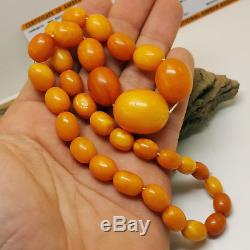 Necklace Natural Amber Baltic Bead Old 37,4g Vintage R-001