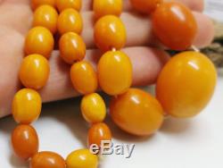 Necklace Natural Amber Baltic Bead Old 37,4g Vintage R-001