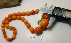 Necklace Natural Amber Baltic Bead Old 37,4g Vintage R-001