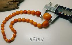 Necklace Natural Amber Baltic Bead Old 37,4g Vintage R-001