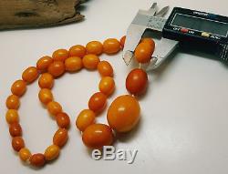 Necklace Natural Amber Baltic Bead Old 37,4g Vintage R-001