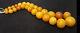 Necklace Natural Amber Baltic Bead Old 89 g Vintage White Z-001