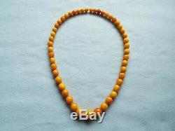 Nice Vintage Antique Natural Baltic Amber Olive Beads Necklace 86gr