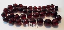 Not Pressed or Modified 44,55 gr Natural Baltic Amber Cherry Round Bead Necklace