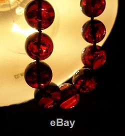 Not Pressed or Modified 44,55 gr Natural Baltic Amber Cherry Round Bead Necklace