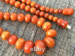 OLD EGGYOLK BUTTERSCOTCH NATURAL BALTIC AMBER NECKLACE BEADS