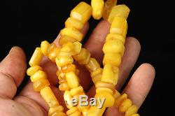 OLD Natural Antique 73.87g Butterscotch Beeswax Baltic Amber Stone Necklace A991