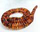 OLD VINTAGE Red Cognac Baltic Amber Necklace Handmade Natural Beads Discs 39 gr