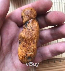 Old Amber Stone Raw natural vintage jewelry gem Bernstein White Marble TOP